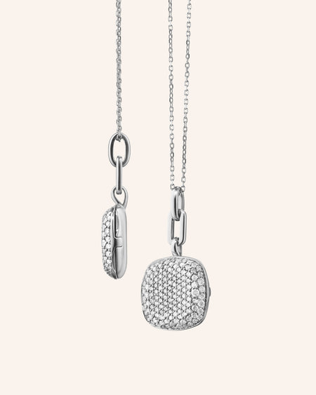 "Rae" Sapphire Slim Locket in Sterling Silver